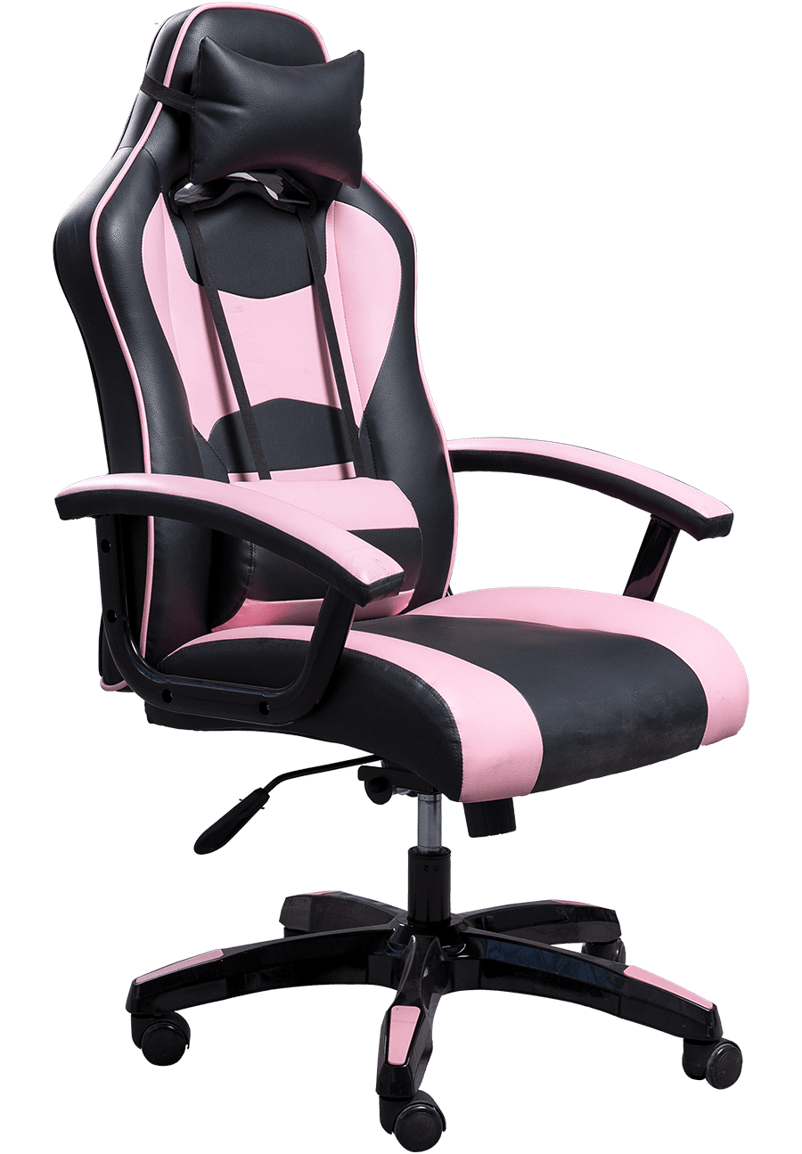 Black Pink Synthetic Leather Women Children Computer Chair Adjustable Height Backrest Gaming Chair details