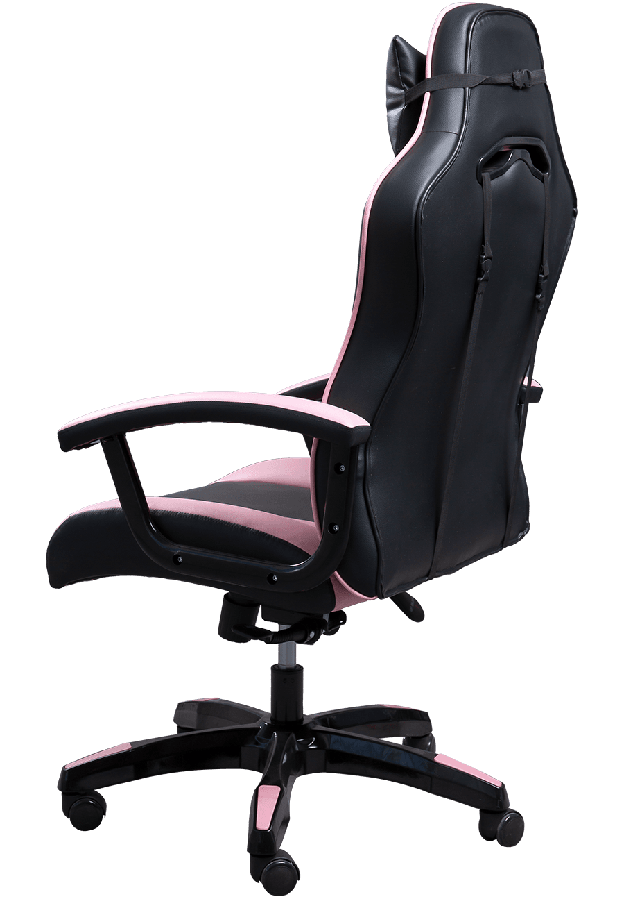 Black Pink Synthetic Leather Women Children Computer Chair Adjustable Height Backrest Gaming Chair details