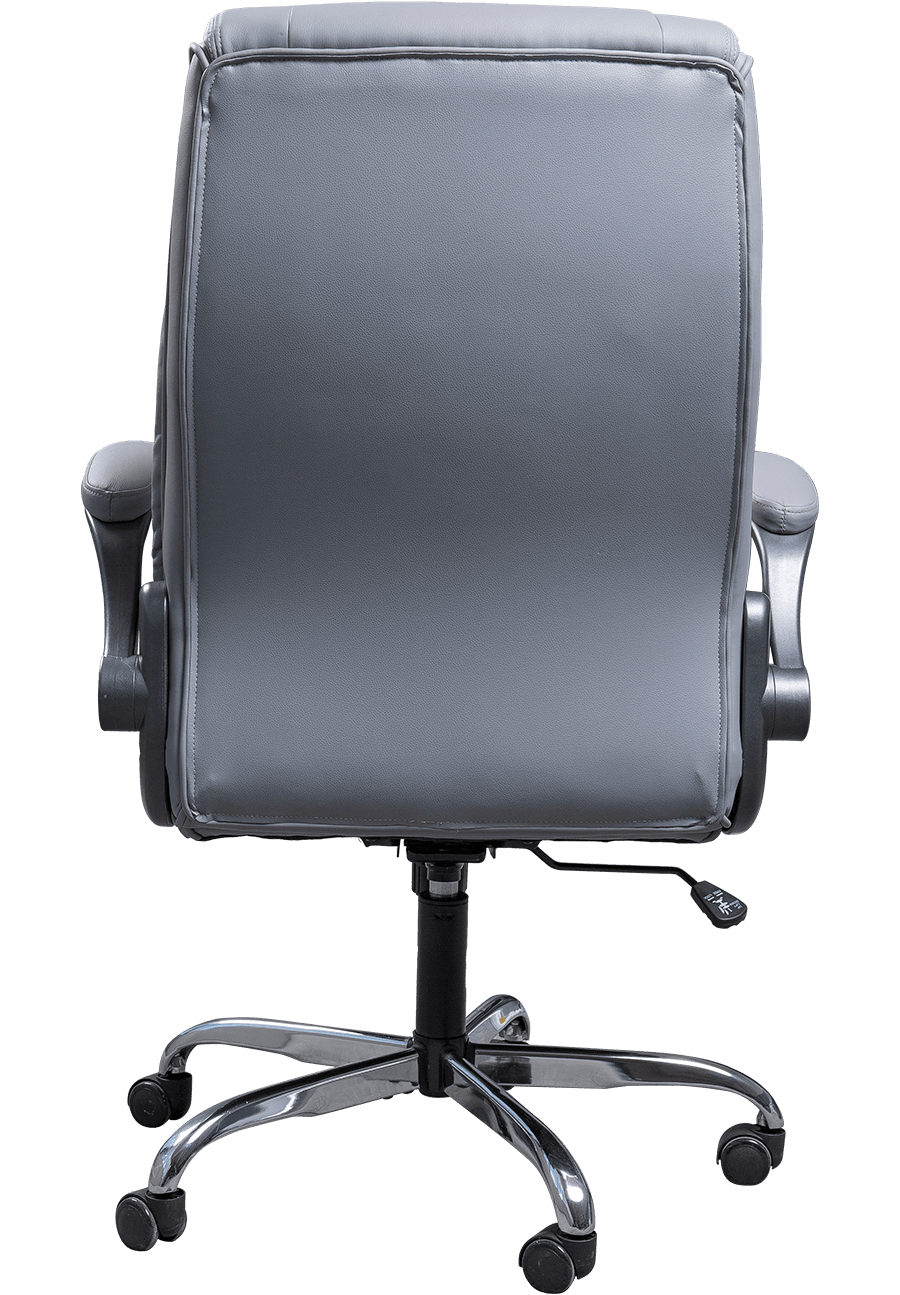 Luxury Comfortable High Back Grey Leather Executive Chair Swivel Adjustable Height Ergonomic Office Chair Boss Chair details