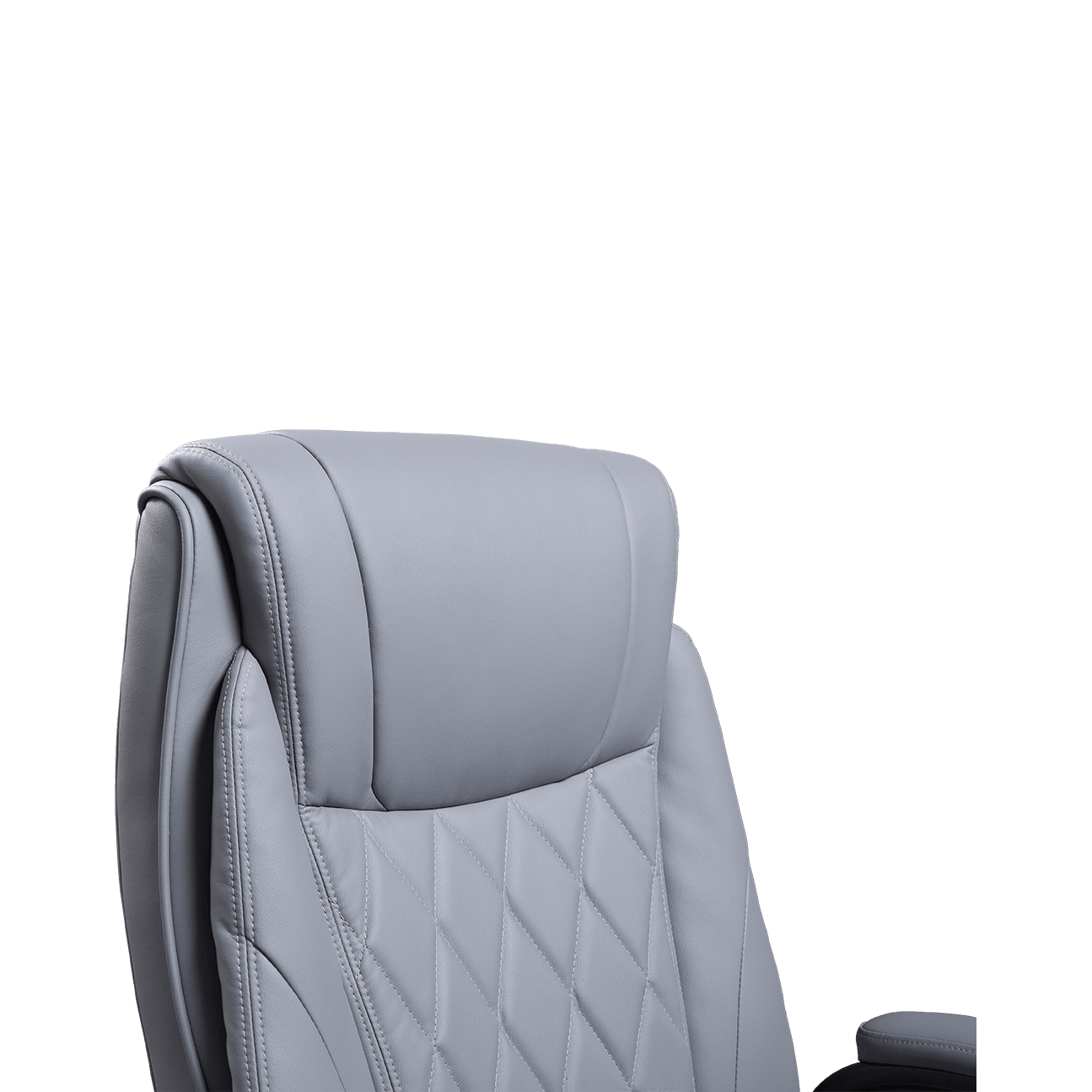 Luxury Comfortable High Back Grey Leather Executive Chair Swivel Adjustable Height Ergonomic Office Chair Boss Chair details