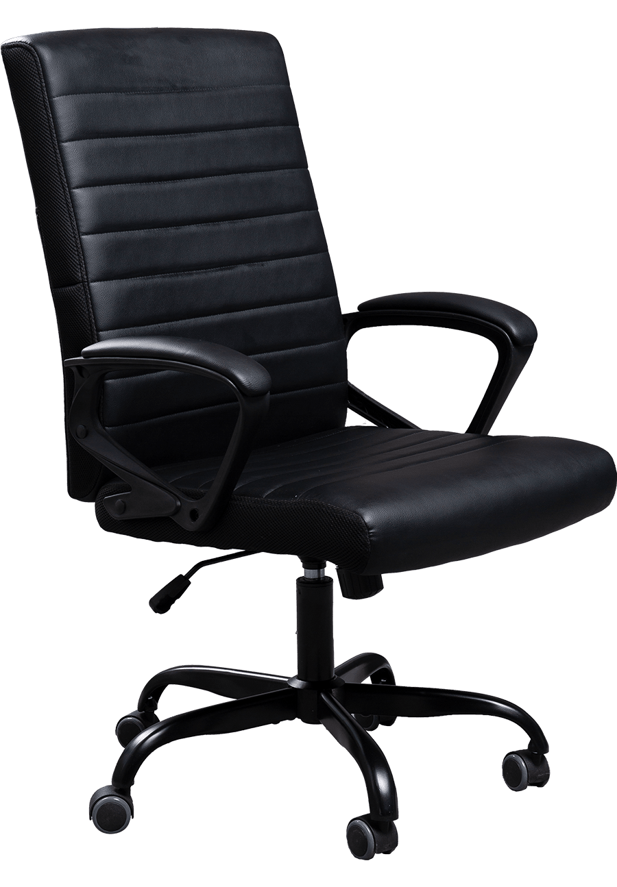 Horizontal Stripe Custom Oem Black Soft PU Leather Office Chair For Meeting Room Office details