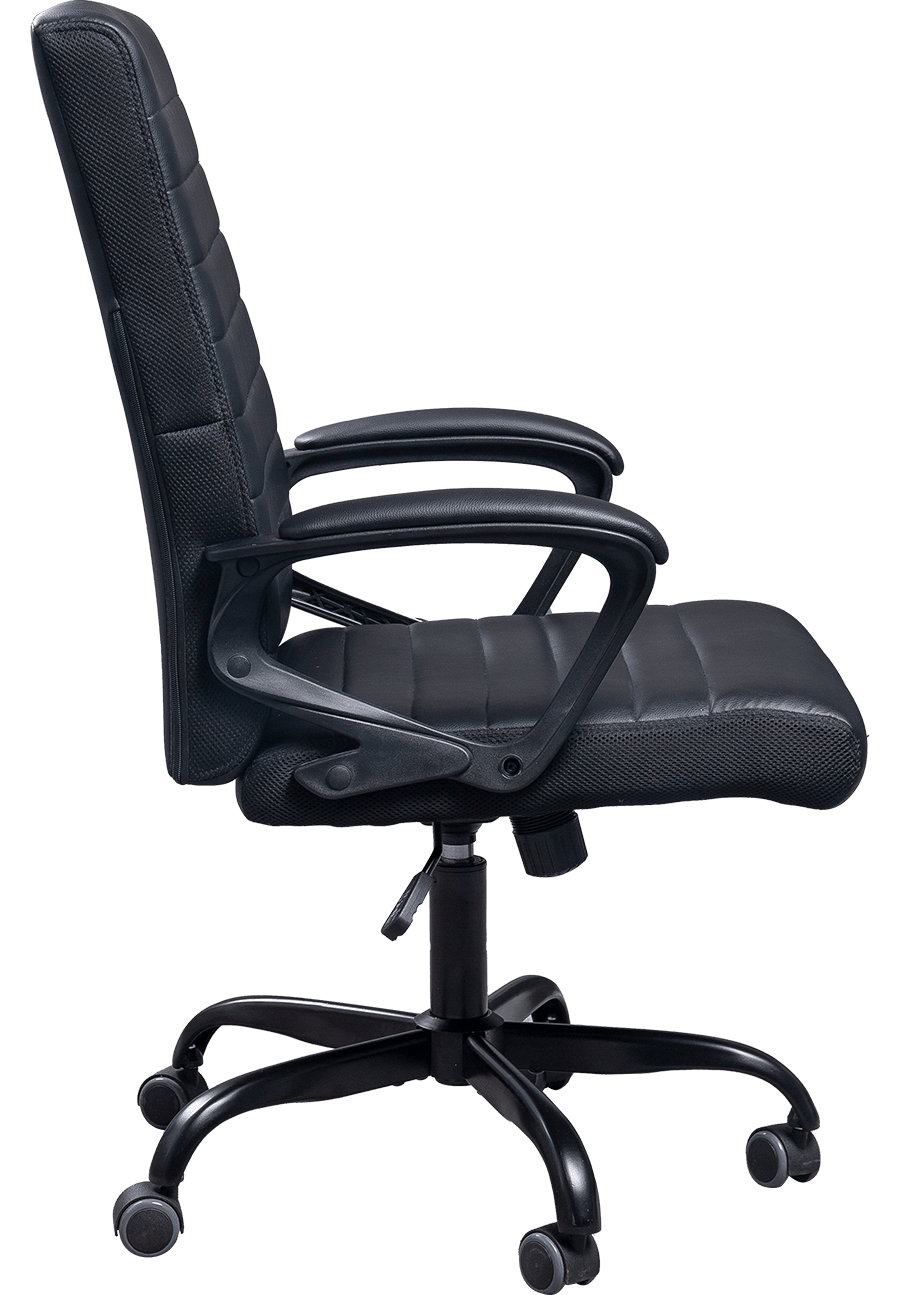 Horizontal Stripe Custom Oem Black Soft PU Leather Office Chair For Meeting Room Office details