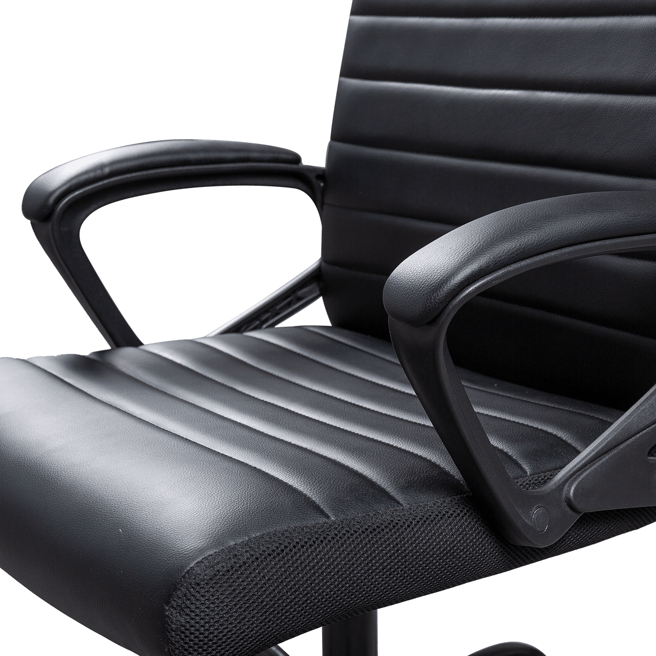 Horizontal Stripe Custom Oem Black Soft PU Leather Office Chair For Meeting Room Office details