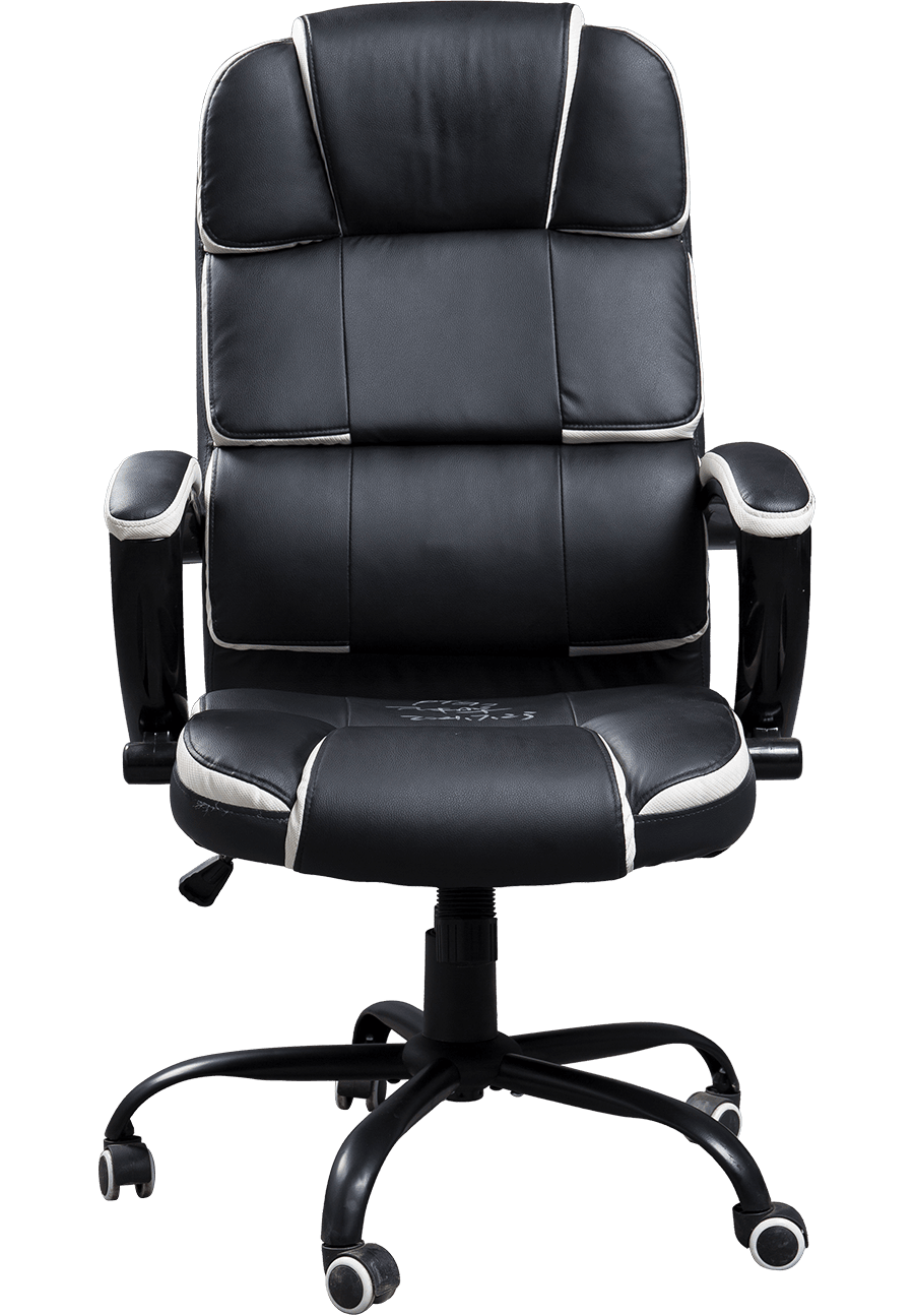 YUHUI Height Adjustable Black Iron Castor Swivel Office Chair Computer Pu Boss Swivel Office Chair