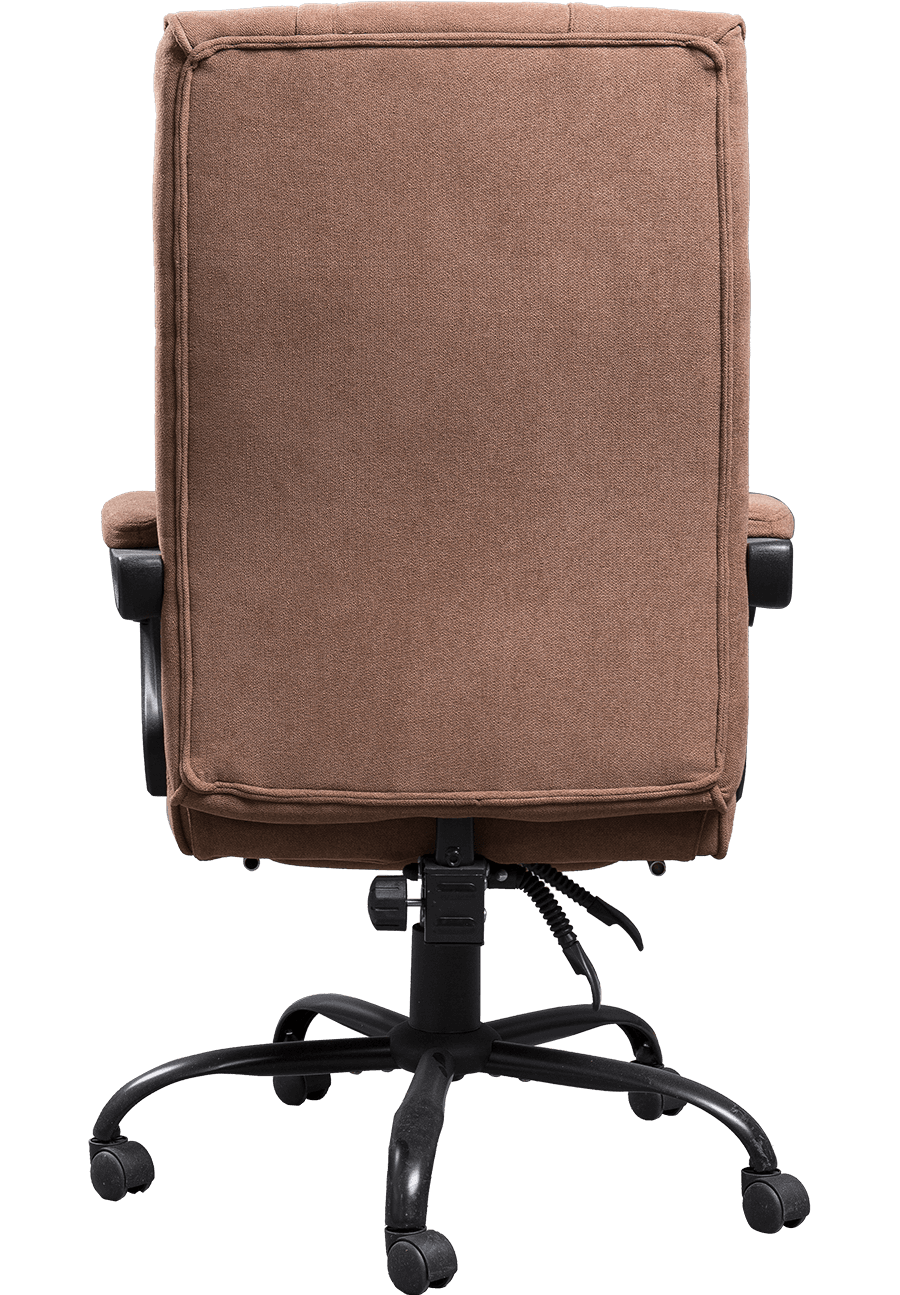 Fashion Design Brown Linen Fabric Office Chair Ergonomic Boss Chair Soft Fabric Linkage Armrest With Footrest  details