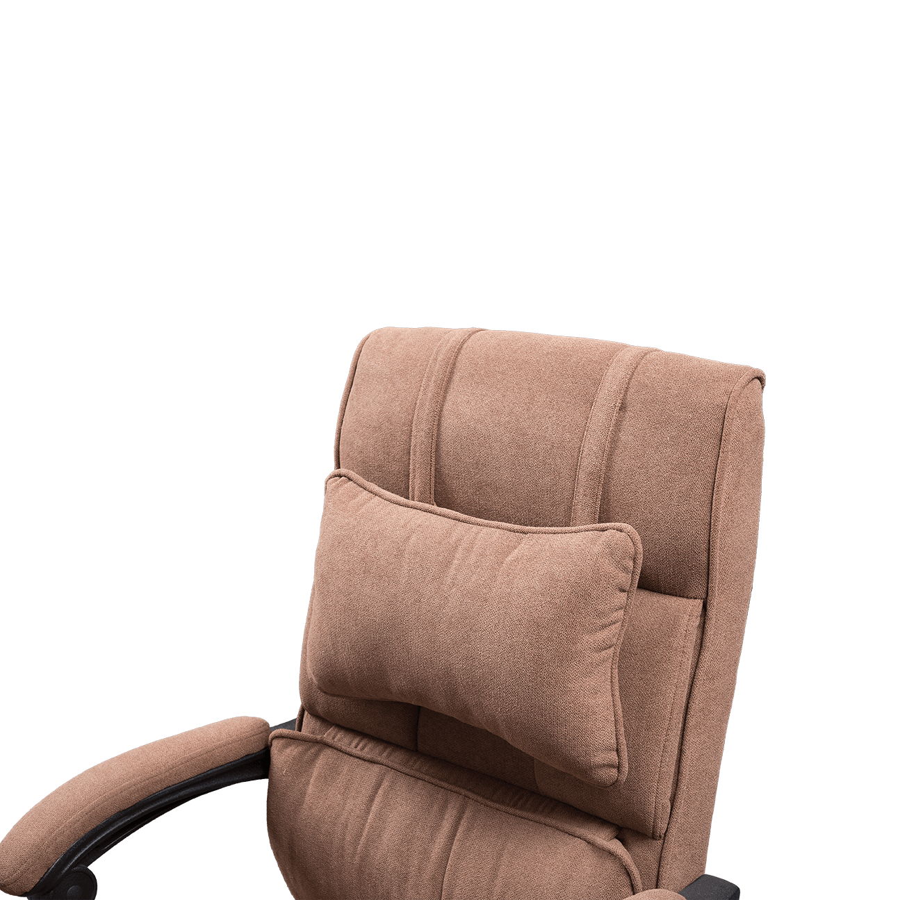 Fashion Design Brown Linen Fabric Office Chair Ergonomic Boss Chair Soft Fabric Linkage Armrest With Footrest  details