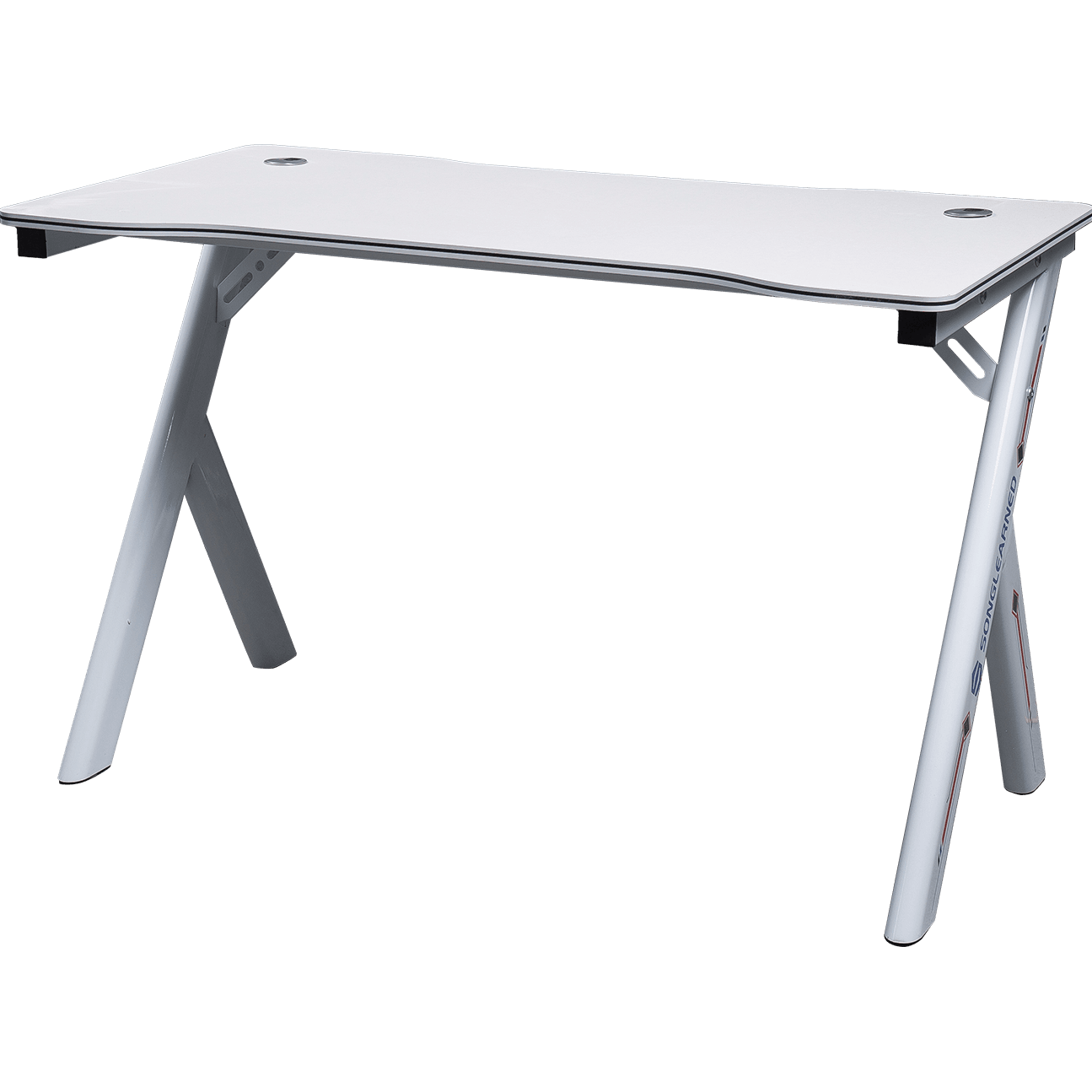 Brand New Popular Water Resistant White R-Shape PC Gamer Home Office Gaming Desk details