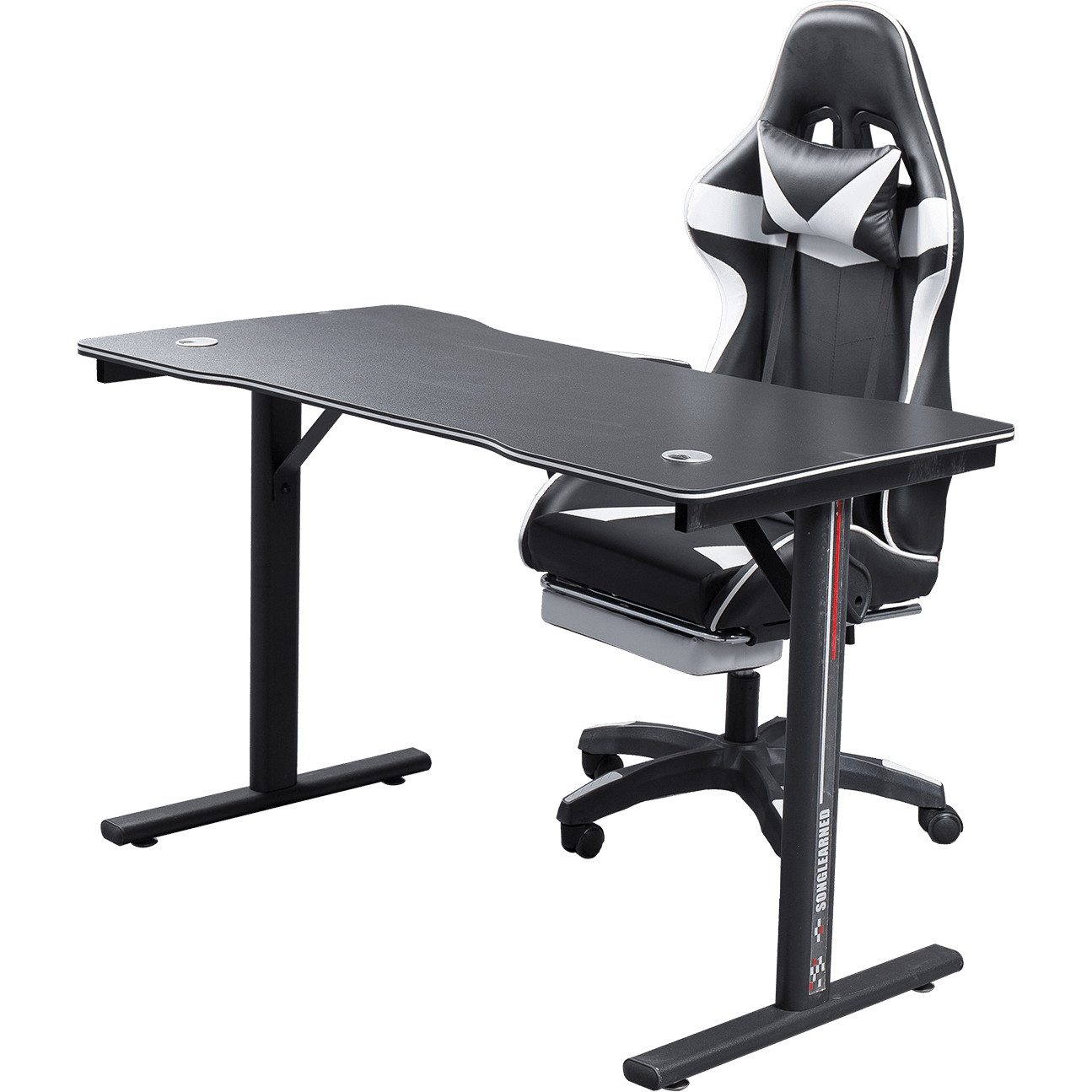 Black Waterproof Durable L-Shape Gaming Chair Home Office PC Gamer Desk