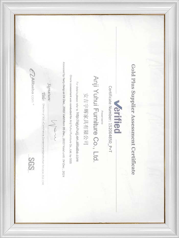 Gold Plus Supplier Assessment Certificate