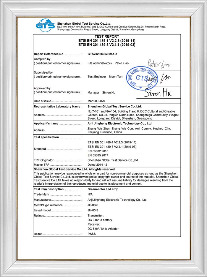 Anji Yuhui Furniture Co., Ltd. TEST REPORT2019